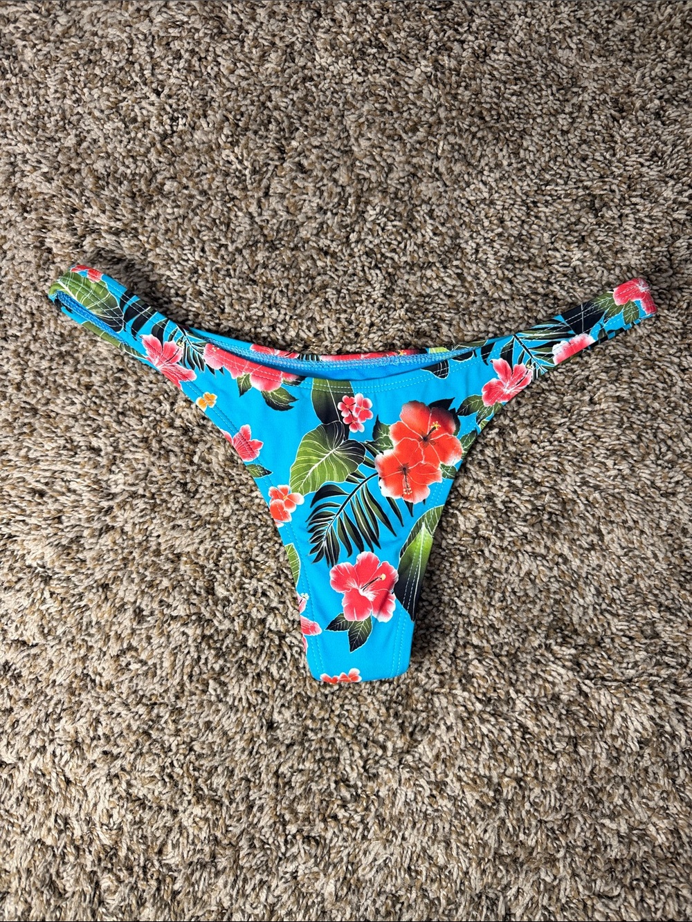 Pakaloha Koki Bikini Bottom Turquoise Hibiscus